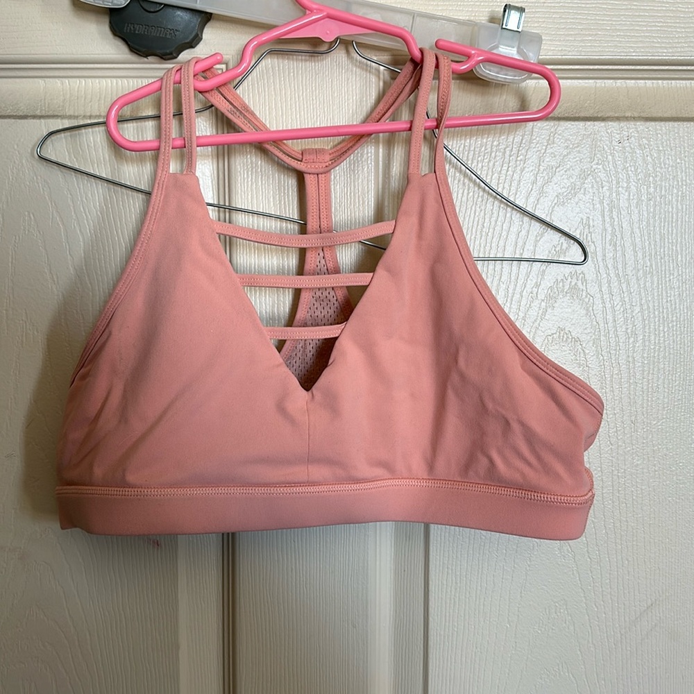 Peach grid bra.